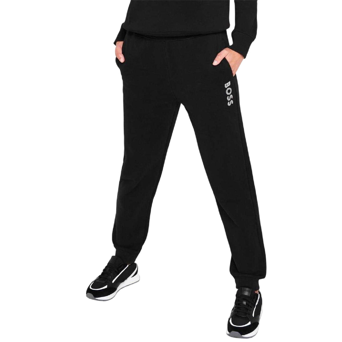 Black - Side - Boss Womens-Ladies Enjoy Fleece Jogging Bottoms