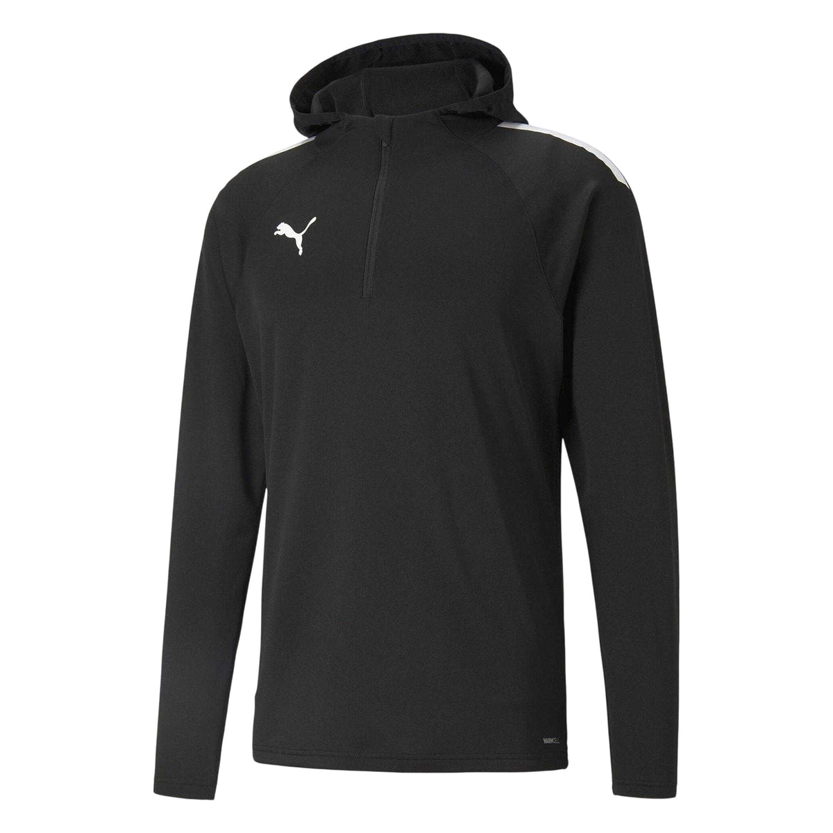 Black-White - Front - Puma Mens TeamLIGA Quarter Zip Training Hoodie