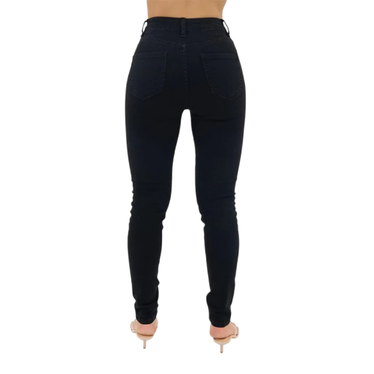 Black Wash - Back - I Saw It First Womens-Ladies Denim Skinny Jeans
