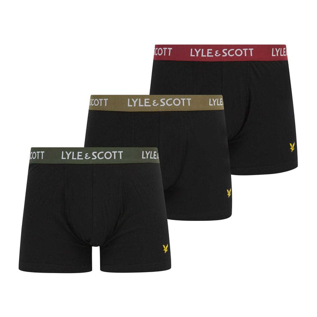 Black - Front - Lyle & Scott Mens Core Boxer Shorts (Pack of 3)