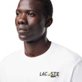 White - Side - Lacoste Mens Back Print Heavy Cotton T-Shirt