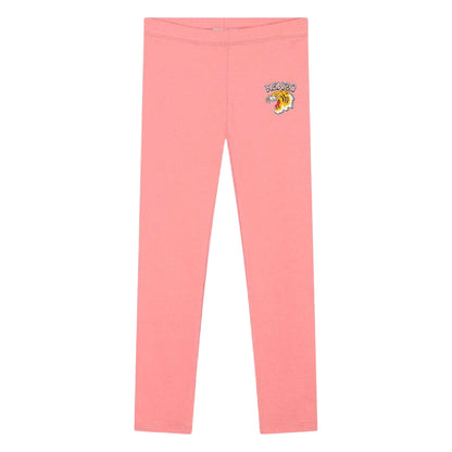 Pink - Front - Kenzo Childrens-Kids Logo Skinny Leggings