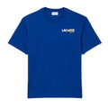 Blue - Front - Lacoste Mens Back Print Heavy Cotton T-Shirt