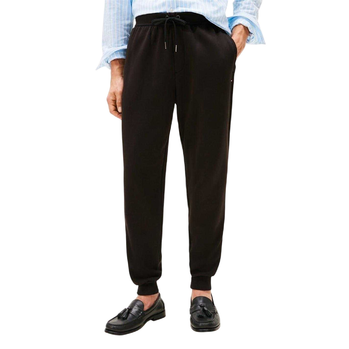 Black - Back - Tommy Hilfiger Mens Fleece Regular Joggers