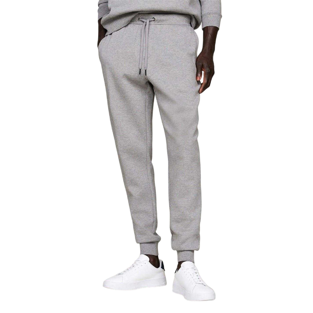 Medium Grey - Back - Tommy Hilfiger Mens Fleece Regular Joggers