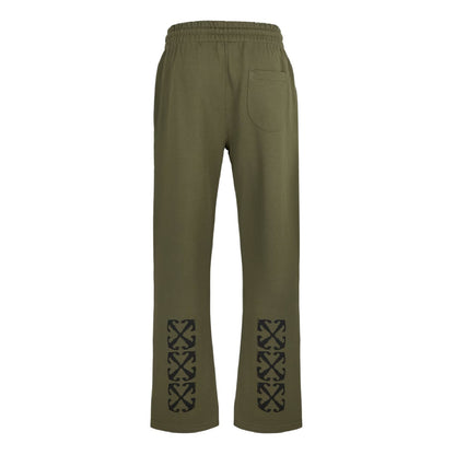 Moss-Black - Back - Off-White Mens Arrow Logo Straight Sweatpants