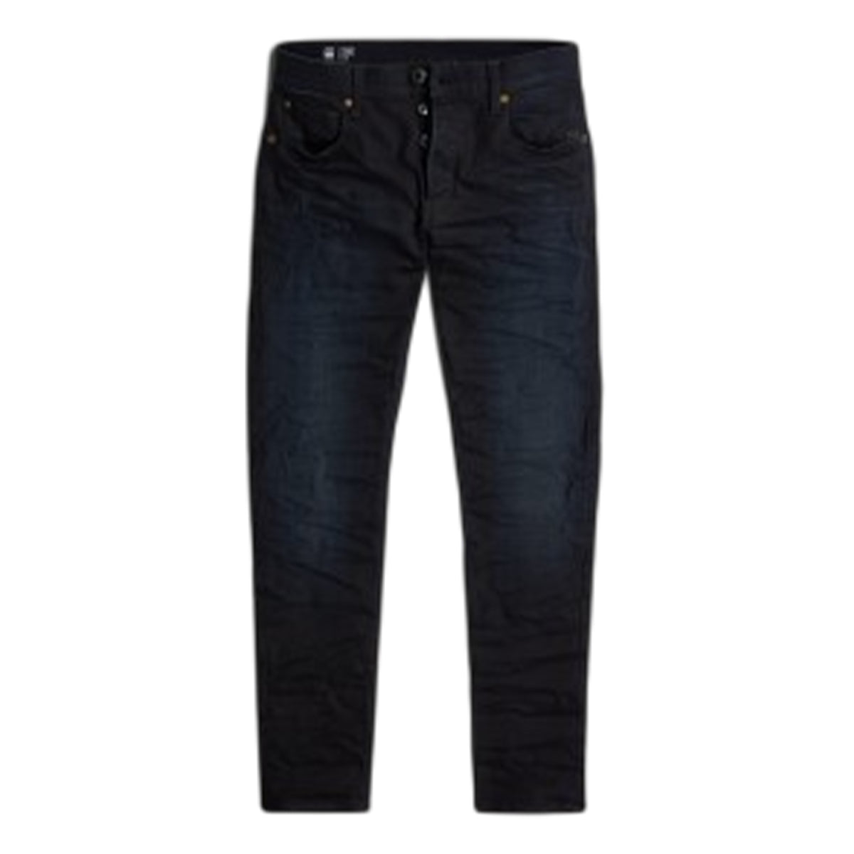 Dark Blue - Front - G-Star Mens Stretch-Cotton Denim Slim Jeans