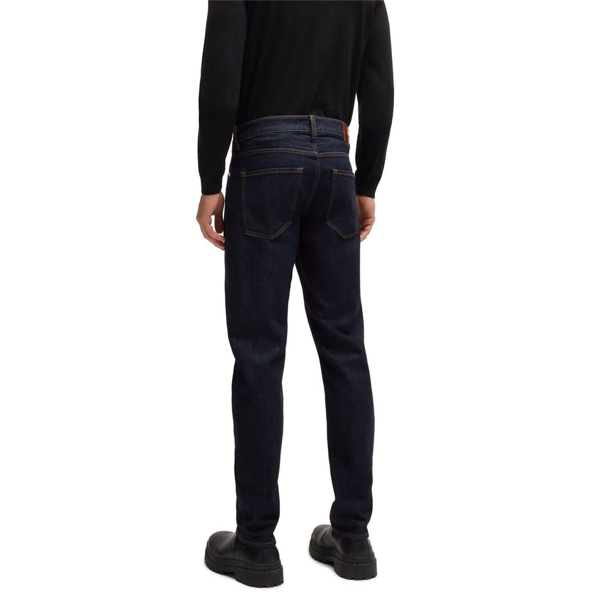 Navy - Side - Boss Mens 5 Pockets Slim Jeans