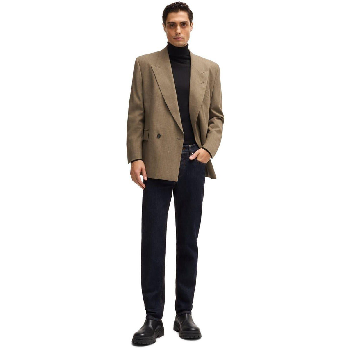 Navy - Pack Shot - Boss Mens 5 Pockets Slim Jeans