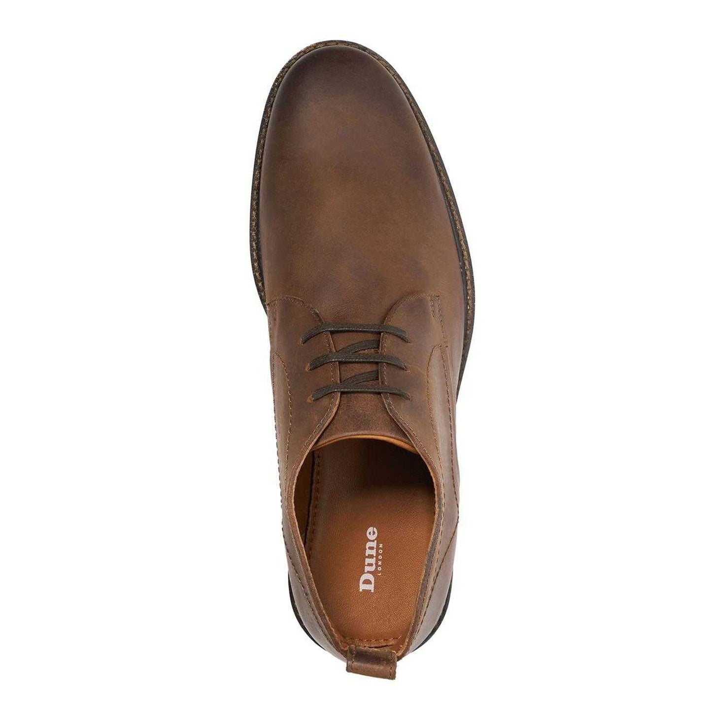 Brown - Pack Shot - Dune London Mens Charleys Leather Chukka Boots