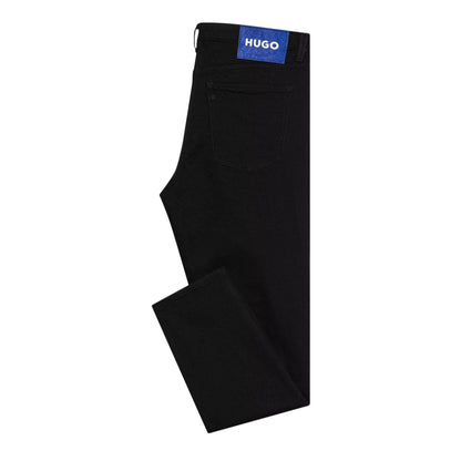 Black - Side - Hugo Boss Mens Brody Cotton Straight Leg Jeans