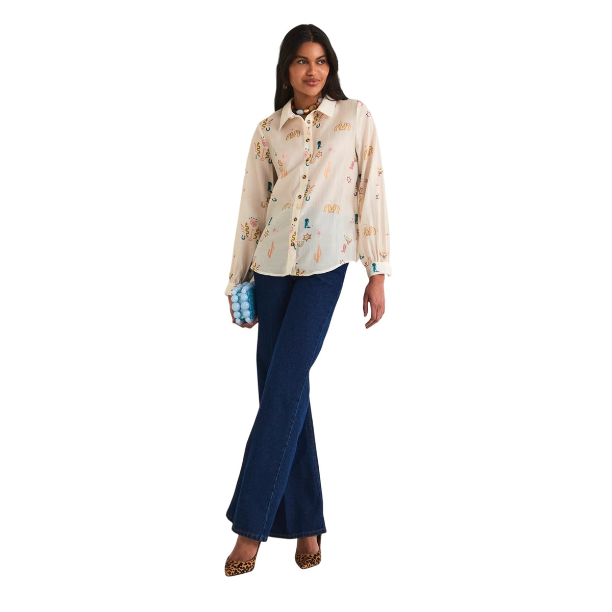 Multicoloured - Lifestyle - Never Fully Dressed Womens-Ladies Embroidered Logo Shirt