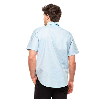 Sky Blue - Side - Belstaff Mens Plain Woven Shirt