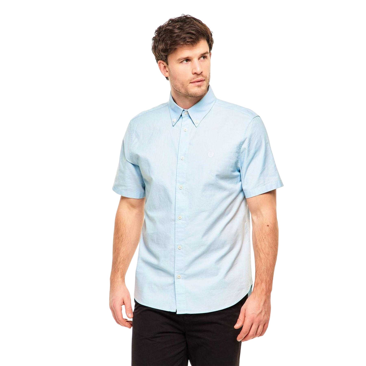 Sky Blue - Pack Shot - Belstaff Mens Plain Woven Shirt
