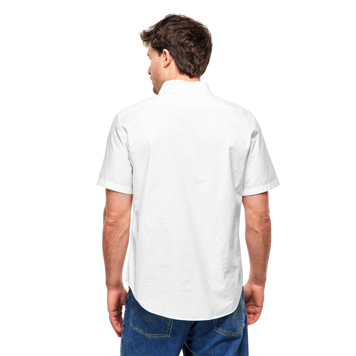 White - Side - Belstaff Mens Plain Woven Shirt