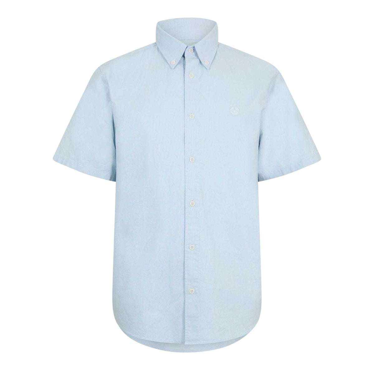Sky Blue - Front - Belstaff Mens Plain Woven Shirt