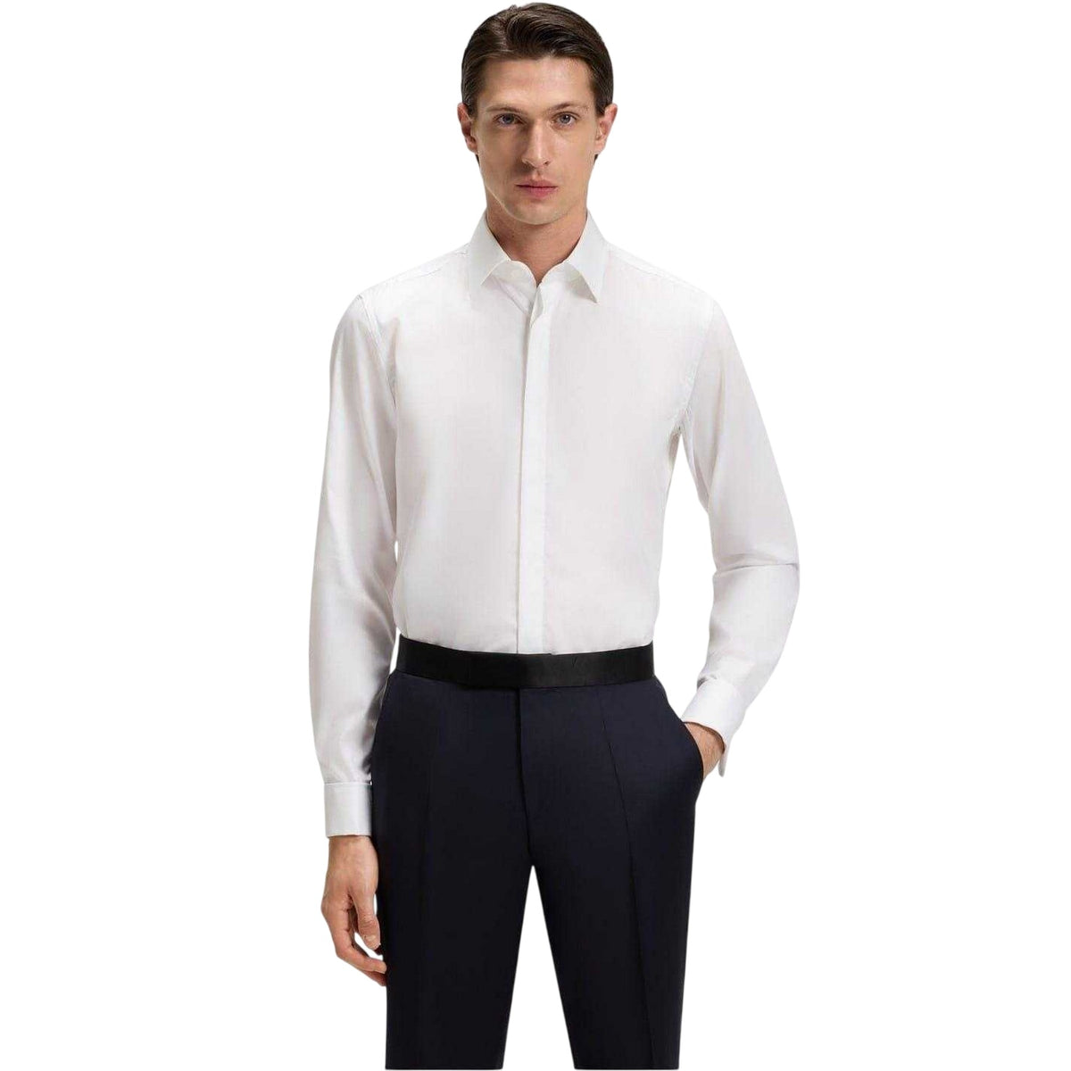White - Pack Shot - Boss Mens Collared Formal Shirt