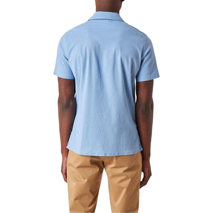 Blue - Back - Paul Smith Mens Seersucker Regular Short-Sleeved Shirt