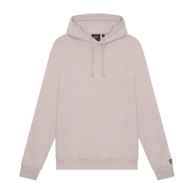 Cream - Back - Lyle & Scott Mens Embroidered Loopback Hoodie