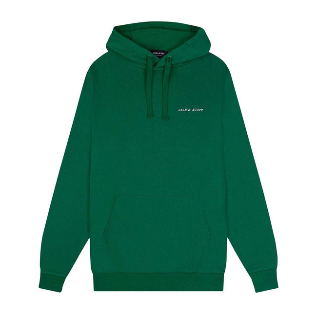 Green - Side - Lyle & Scott Mens Embroidered Loopback Hoodie