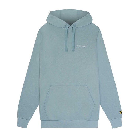 Blue - Front - Lyle & Scott Mens Embroidered Loopback Hoodie
