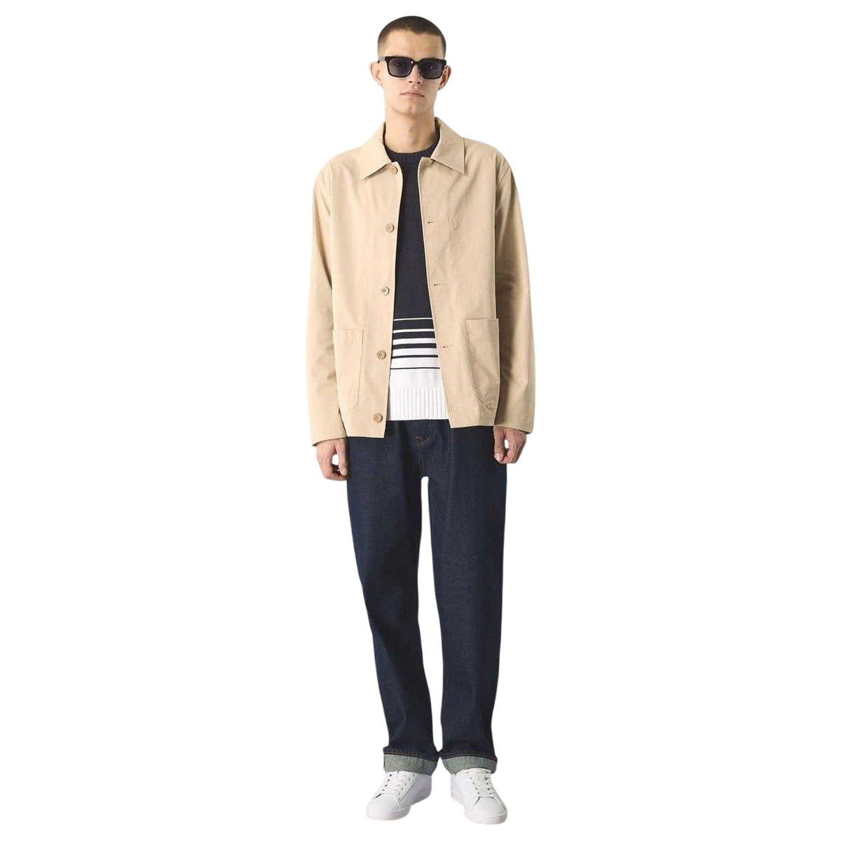 Sand - Lifestyle - Pretty Green Mens Patterned Front Pocket Overshirt