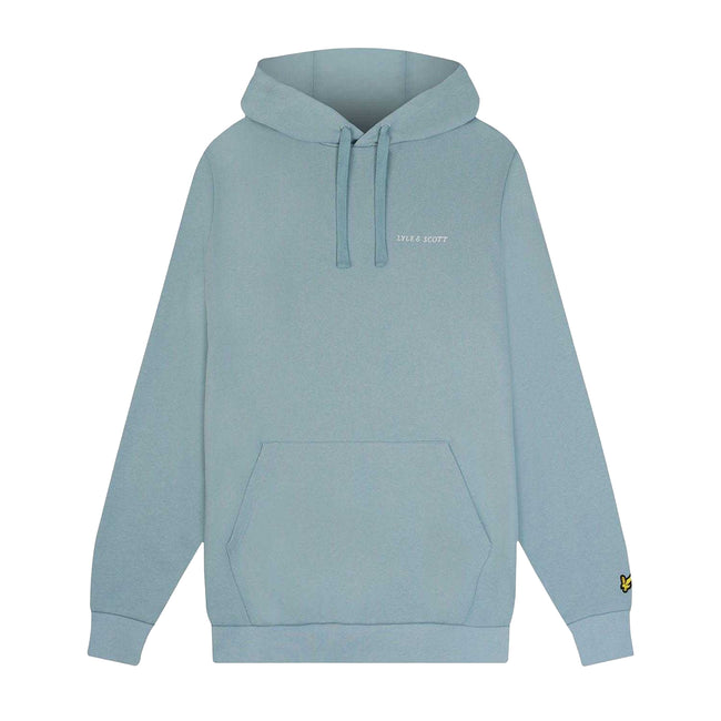 Blue - Front - Lyle & Scott Mens Embroidered Loopback Hoodie