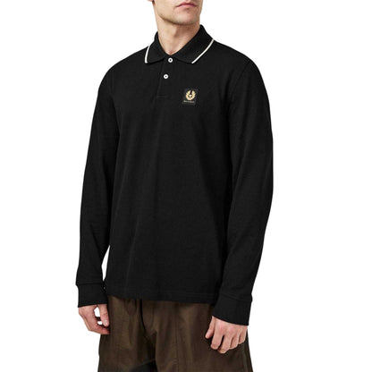Black - Pack Shot - Belstaff Mens Cotton Polo Shirt