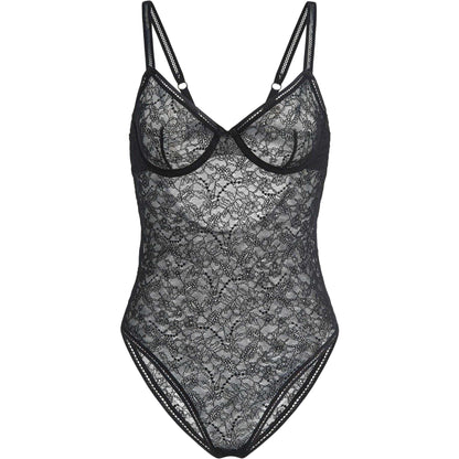 Black - Front - Wolford Womens-Ladies Geometric Recycled Bodysuit