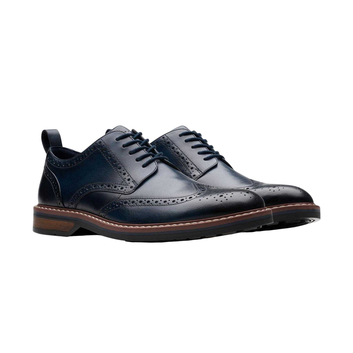 Navy - Lifestyle - Clarks Mens Aldwin Limit Leather Brogues