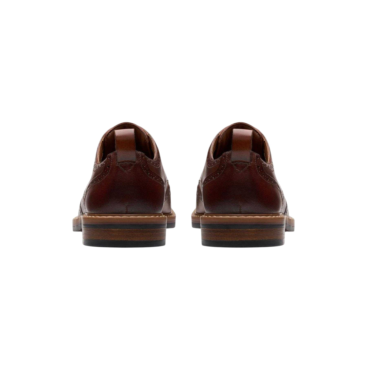 Tan - Back - Clarks Mens Aldwin Limit Leather Brogues