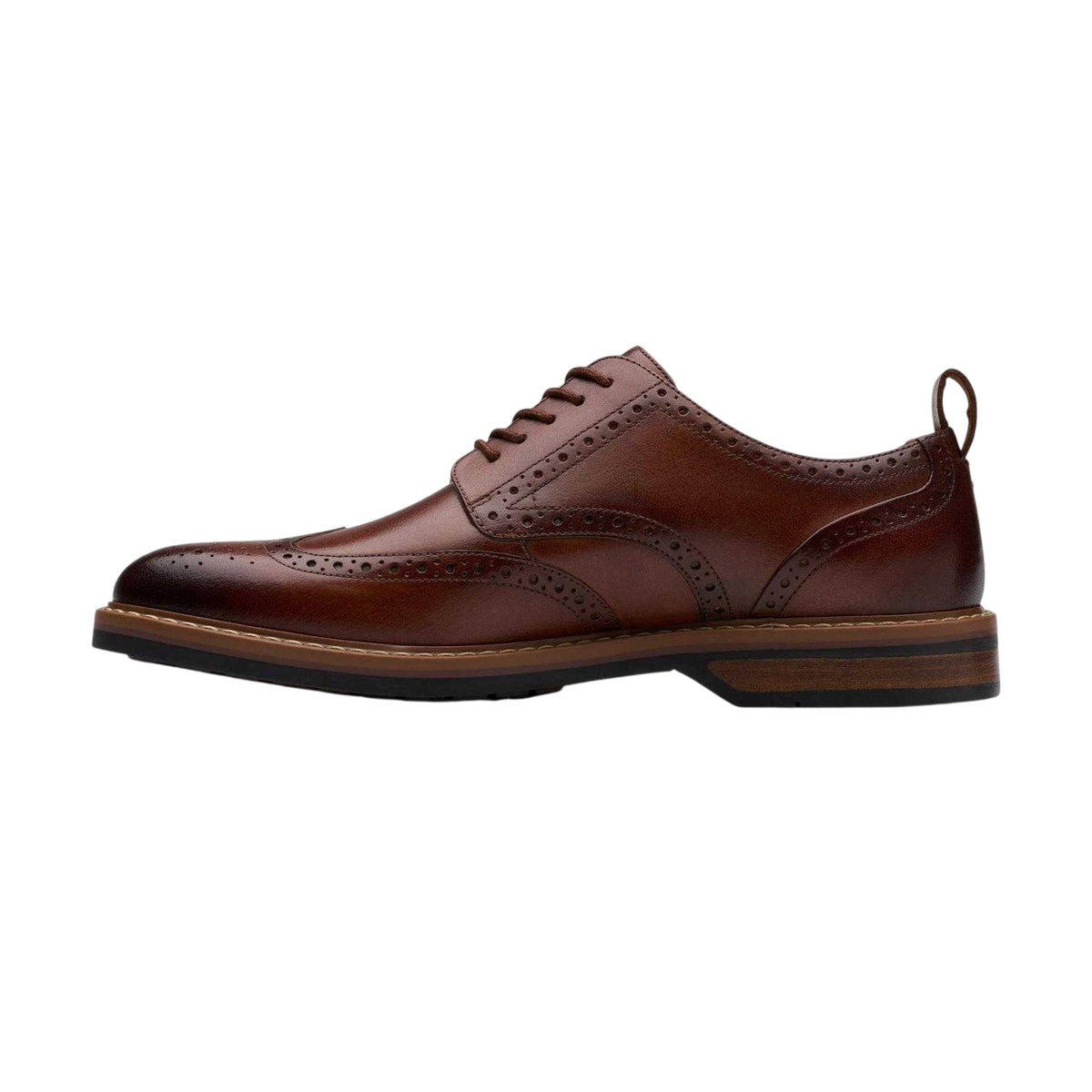 Tan - Side - Clarks Mens Aldwin Limit Leather Brogues