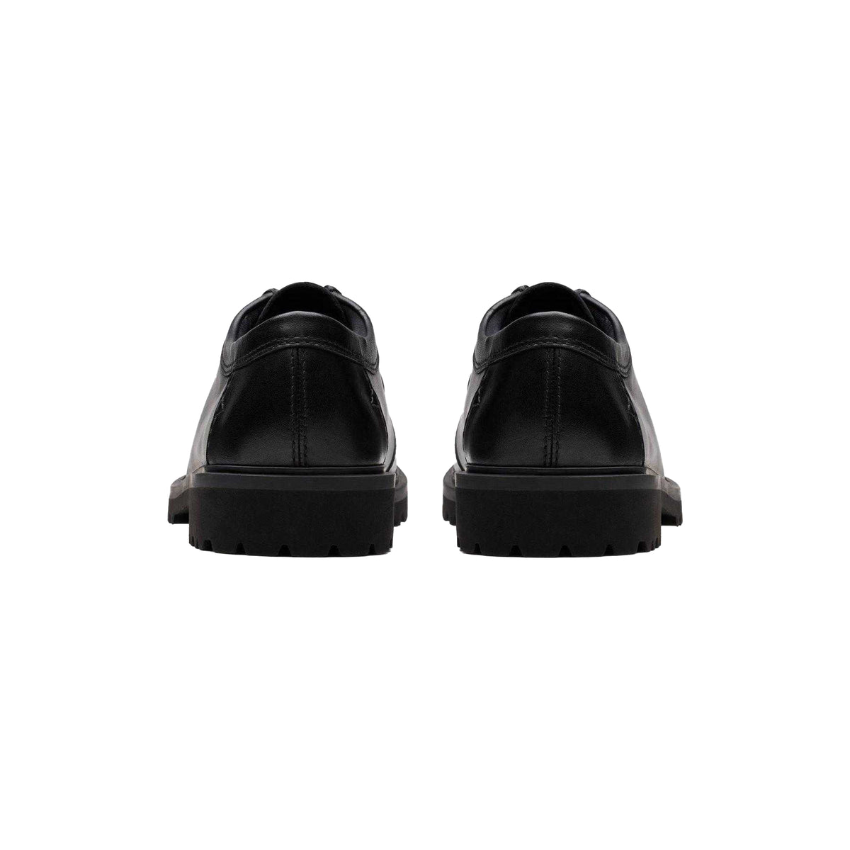 Black - Back - Clarks Mens Berwick Seam Leather Moc Toe Shoes