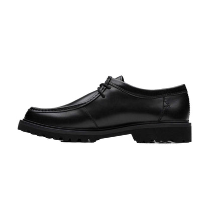 Black - Side - Clarks Mens Berwick Seam Leather Moc Toe Shoes
