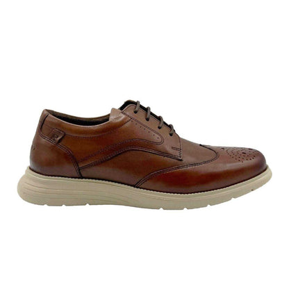 Tan - Front - Rockport Mens Total Motion Leather Brogues