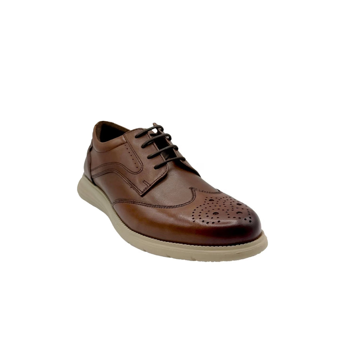 Tan - Lifestyle - Rockport Mens Total Motion Leather Brogues