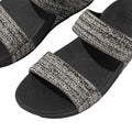 Black - Pack Shot - Fit Flop Womens-Ladies Lulu Shimmer Weave Sliders
