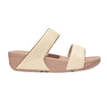 Stone - Side - Fit Flop Womens-Ladies Lulu Shimmer Weave Sliders