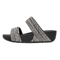 Black - Front - Fit Flop Womens-Ladies Lulu Shimmer Weave Sliders