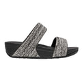 Black - Back - Fit Flop Womens-Ladies Lulu Shimmer Weave Sliders