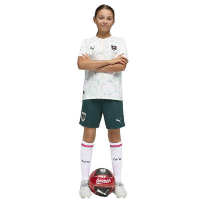 Green-Mint - Pack Shot - Puma Childrens-Kids World Cup 2026 Austria FC Away Shorts
