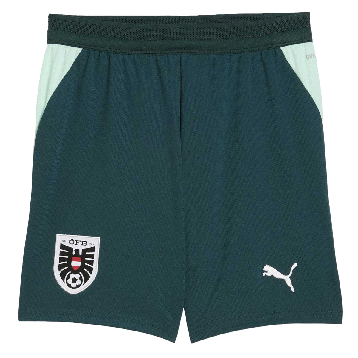 Green-Mint - Front - Puma Childrens-Kids World Cup 2026 Austria FC Away Shorts