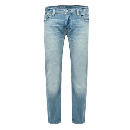 Blue Denim - Front - Diesel Mens 1985 Larkee Denim Straight Jeans