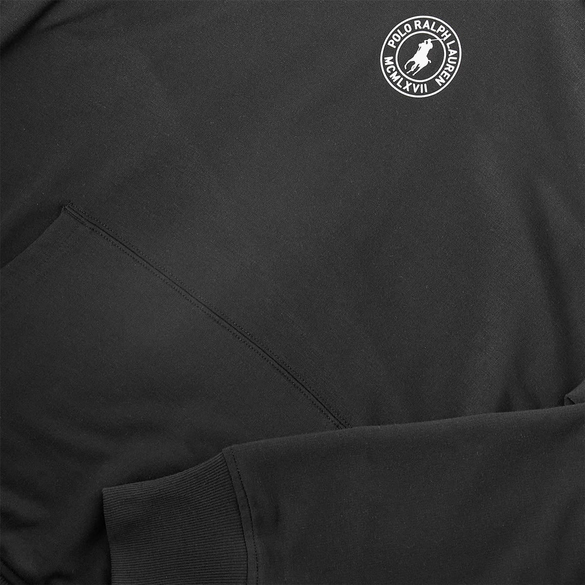 Black - Side - Ralph Lauren Mens Logo Pullover Hoodie