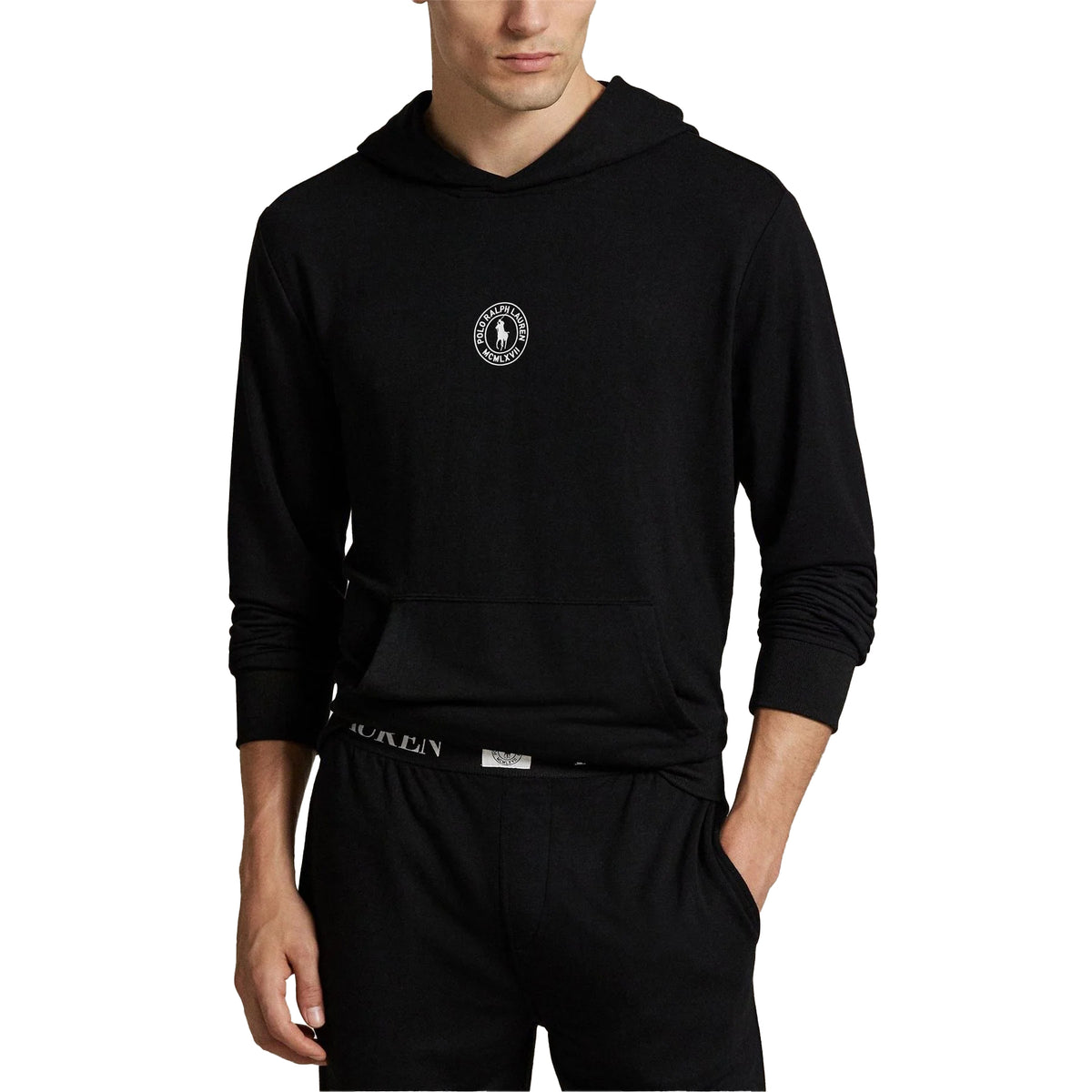 Black - Lifestyle - Ralph Lauren Mens Logo Pullover Hoodie