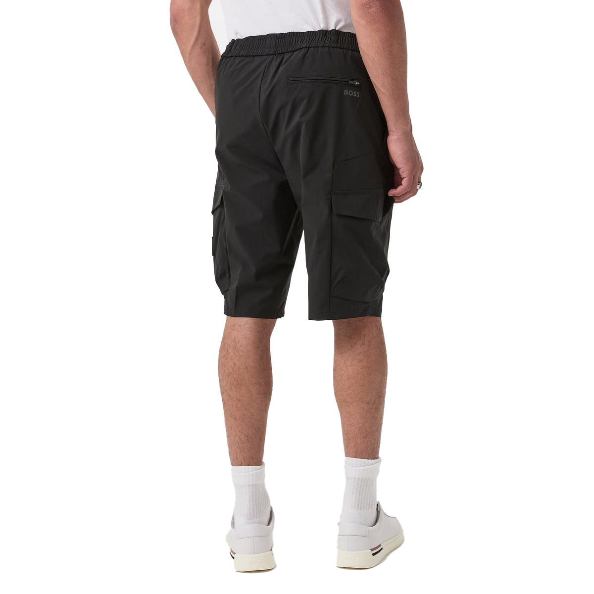 Black - Pack Shot - Boss Mens Solid Cargo Shorts