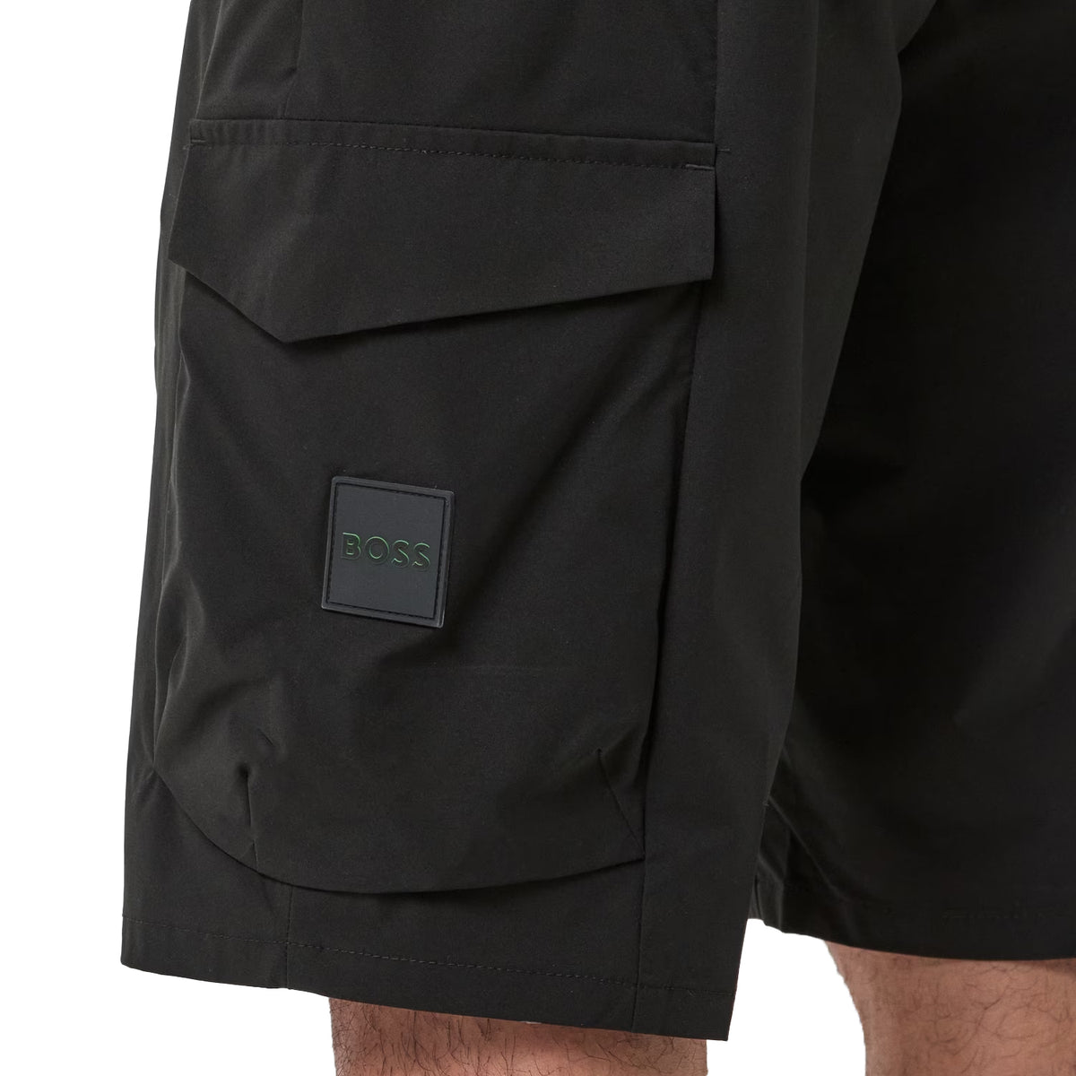 Black - Side - Boss Mens Solid Cargo Shorts
