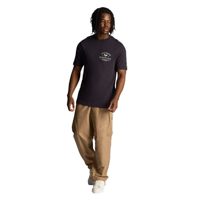 Navy - Pack Shot - Lyle & Scott Mens Racquet Club Graphic T-Shirt