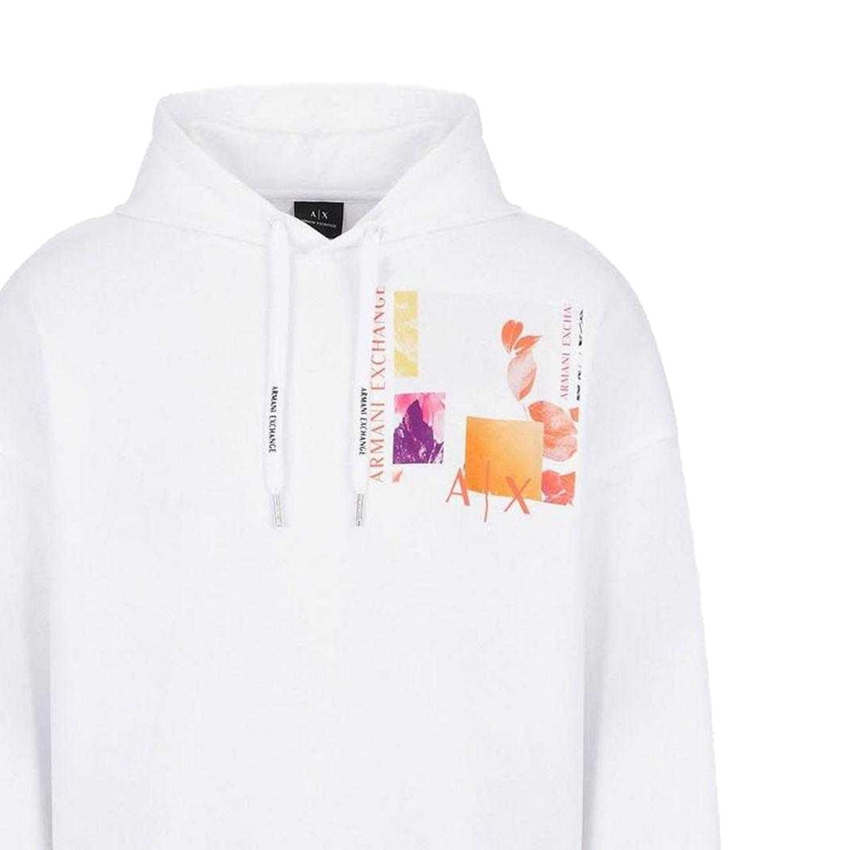 White - Side - Armani Exchange Mens AX Pull Over Hoodie