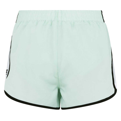 Mint Green-White - Back - PE Nation Womens-Ladies Contrast Piping Performance Gym Shorts